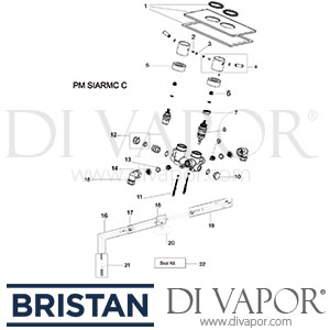 Bristan PM SIARMC C Prism Semi Intagrated Arm with Recessed Shower Valve Spare Parts - BR DV 238